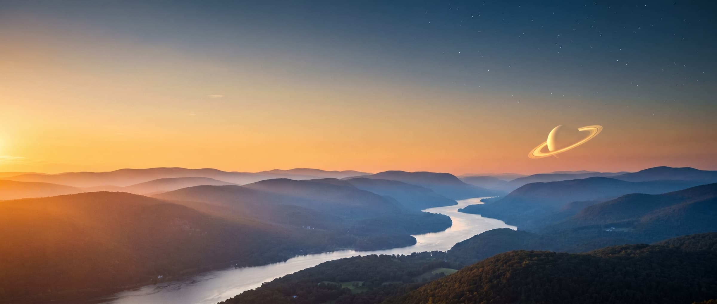 Rolling Hudson Valley hills and ridgelines under warm golden light